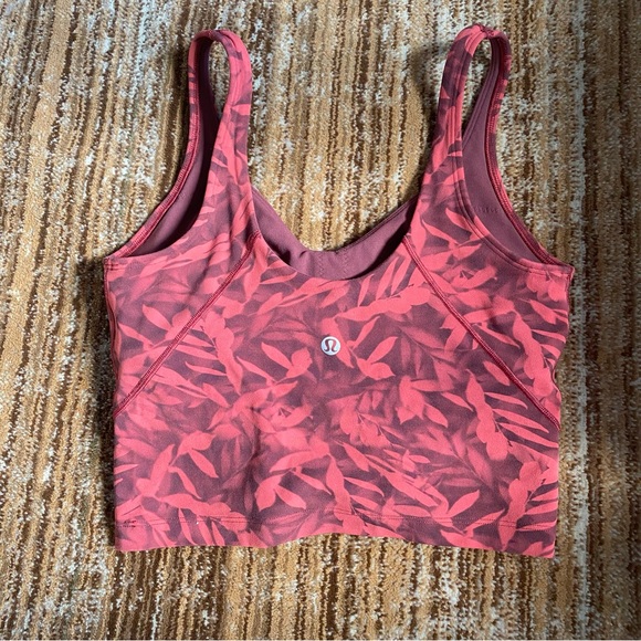 Lululemon Align cropped Tank Top Size 6 nwot Red Multi - Picture 8 of 11